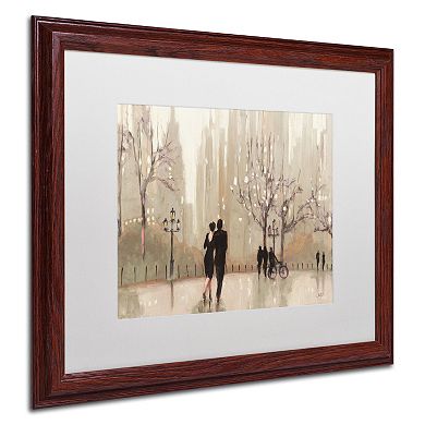 Trademark Fine Art "An Evening Out Neutral" Wood Finish Framed Wall Art