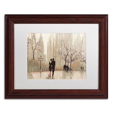 Trademark Fine Art "An Evening Out Neutral" Wood Finish Framed Wall Art