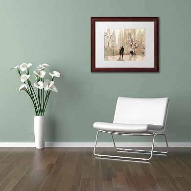 Trademark Fine Art "An Evening Out Neutral" Wood Finish Framed Wall Art