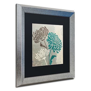 Trademark Fine Art Wellington Studio "Chrysanthemums II" Silver Finish Framed Wall Art