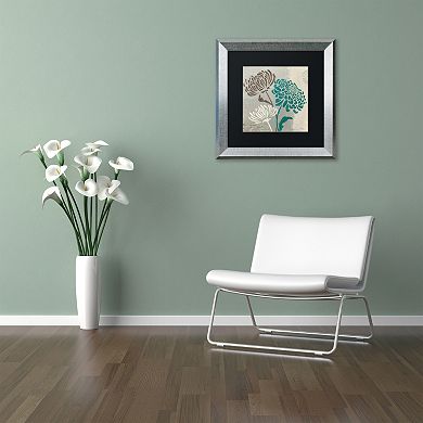 Trademark Fine Art Wellington Studio "Chrysanthemums II" Silver Finish Framed Wall Art