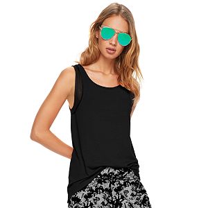 madden NYC Juniors' Mesh Trim Tank