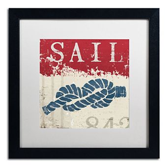 Trademark Fine Art Wellington Studio "Nautical III Red" Black Framed Wall Art