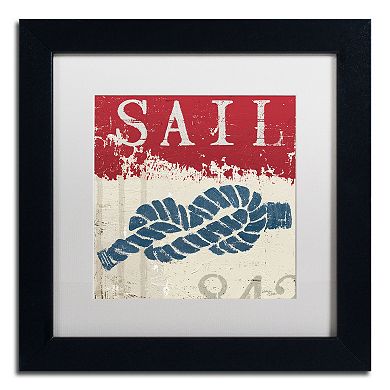 Trademark Fine Art Wellington Studio "Nautical III Red" Black Framed Wall Art