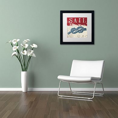 Trademark Fine Art Wellington Studio "Nautical III Red" Black Framed Wall Art