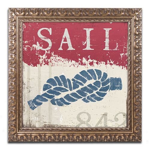 Trademark Fine Art Wellington Studio Nautical III Red Ornate Framed Wall Art