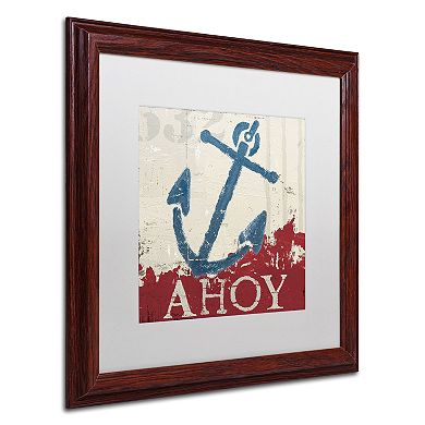 Trademark Fine Art Wellington Studio "Nautical IV Red" Wood Finish Framed Wall Art