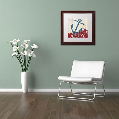 Trademark Fine Art Wellington Studio "Nautical IV Red" Wood Finish Framed Wall Art
