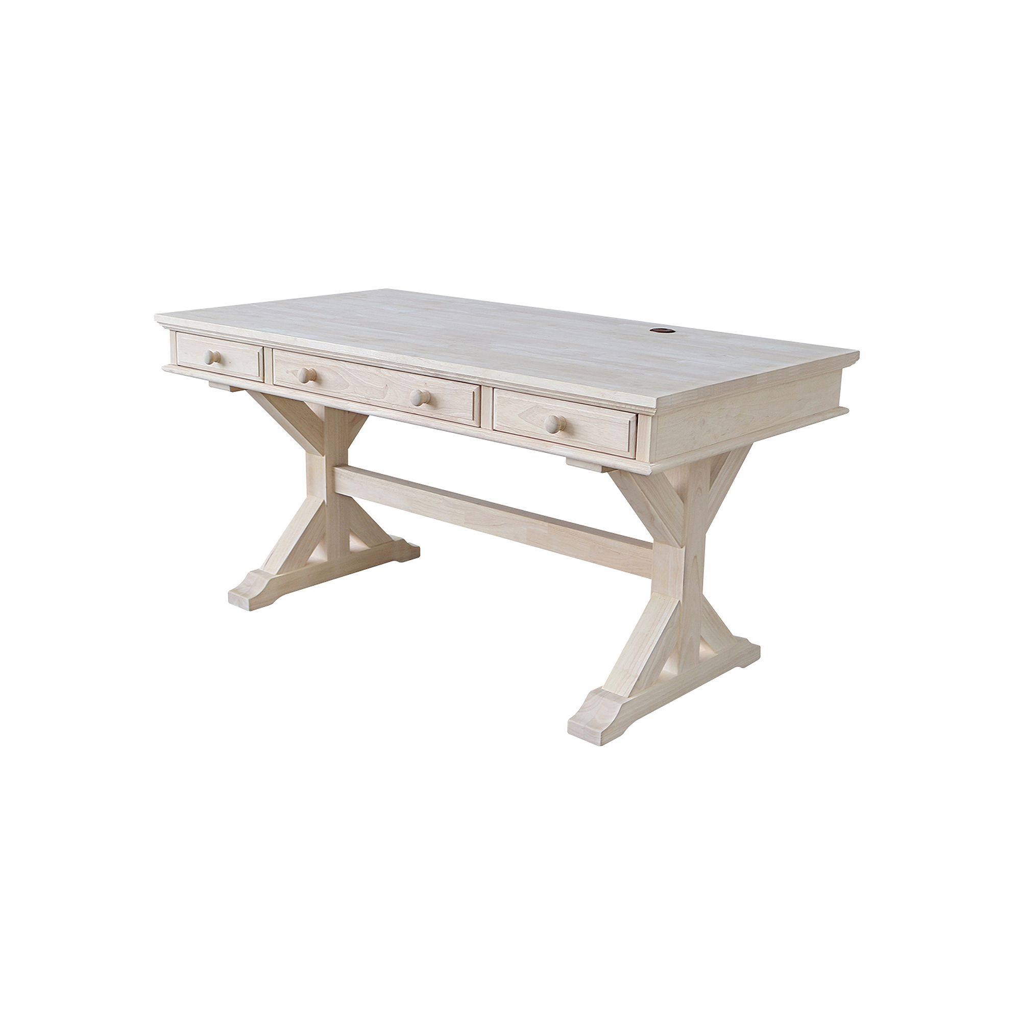 International Concepts Canyon White 3-Drawer Desk