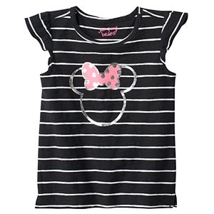 Disney's Minnie Mouse Toddler Girl Foil Graphic Striped Flutter Sleeve Tee by Jumping Beans®