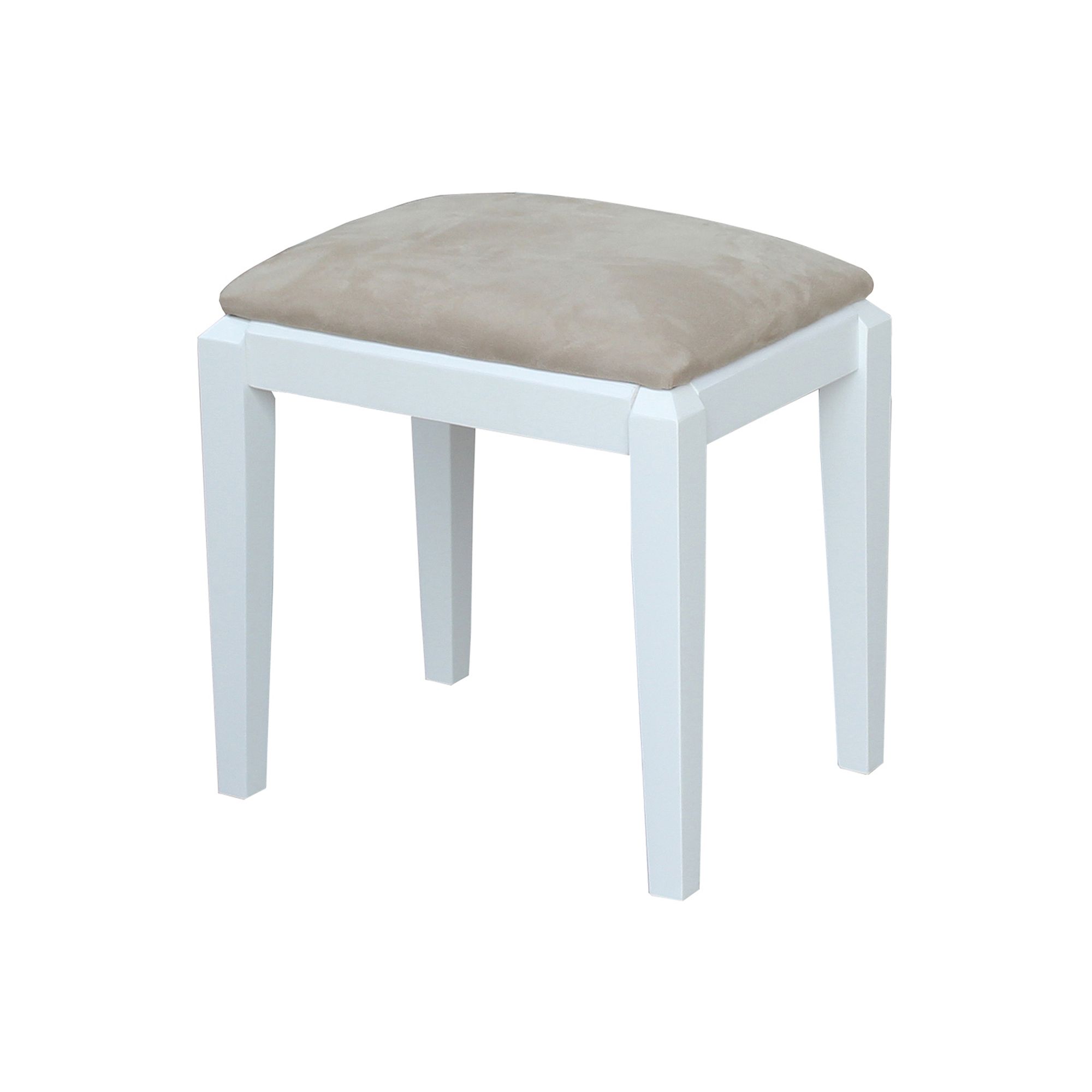 International Concepts Upholstered Vanity Bench, White