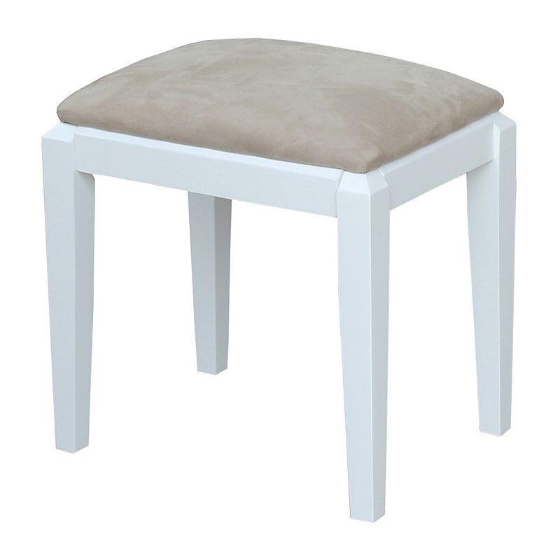 International Concepts Upholstered Vanity Bench, White