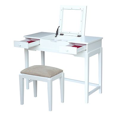 International Concepts Vanity Table & Bench 2-piece Set