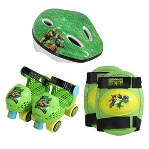 Youth Teenage Mutant Ninja Turtles Roller Skates, Knee Pads & Helmet Set by PlayWheels