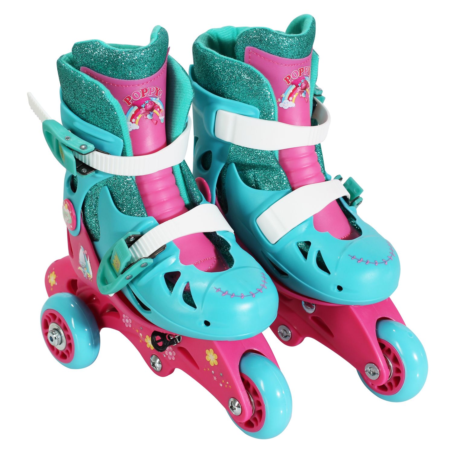 Image for DreamWorks Trolls Poppy Youth Glitter Convertible Roller Skates by PlayWheels at Kohl's.