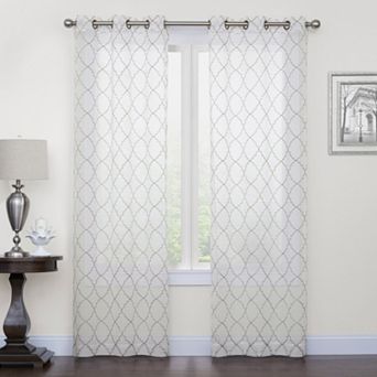 Sonoma Goods For Life® 2-pack Fret Embroidery Window Curtains