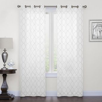 Sonoma Goods For Life® 2-pack Fret Embroidery Window Curtains