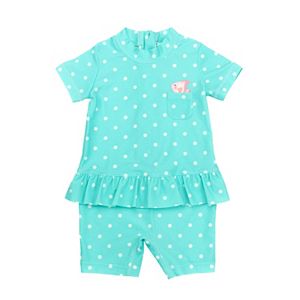 Baby Girl Carter's Polka-Dot Peplum Rashguard