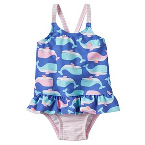 Baby Girl Carter's Whale & Stripe One-Piece Swimsuit