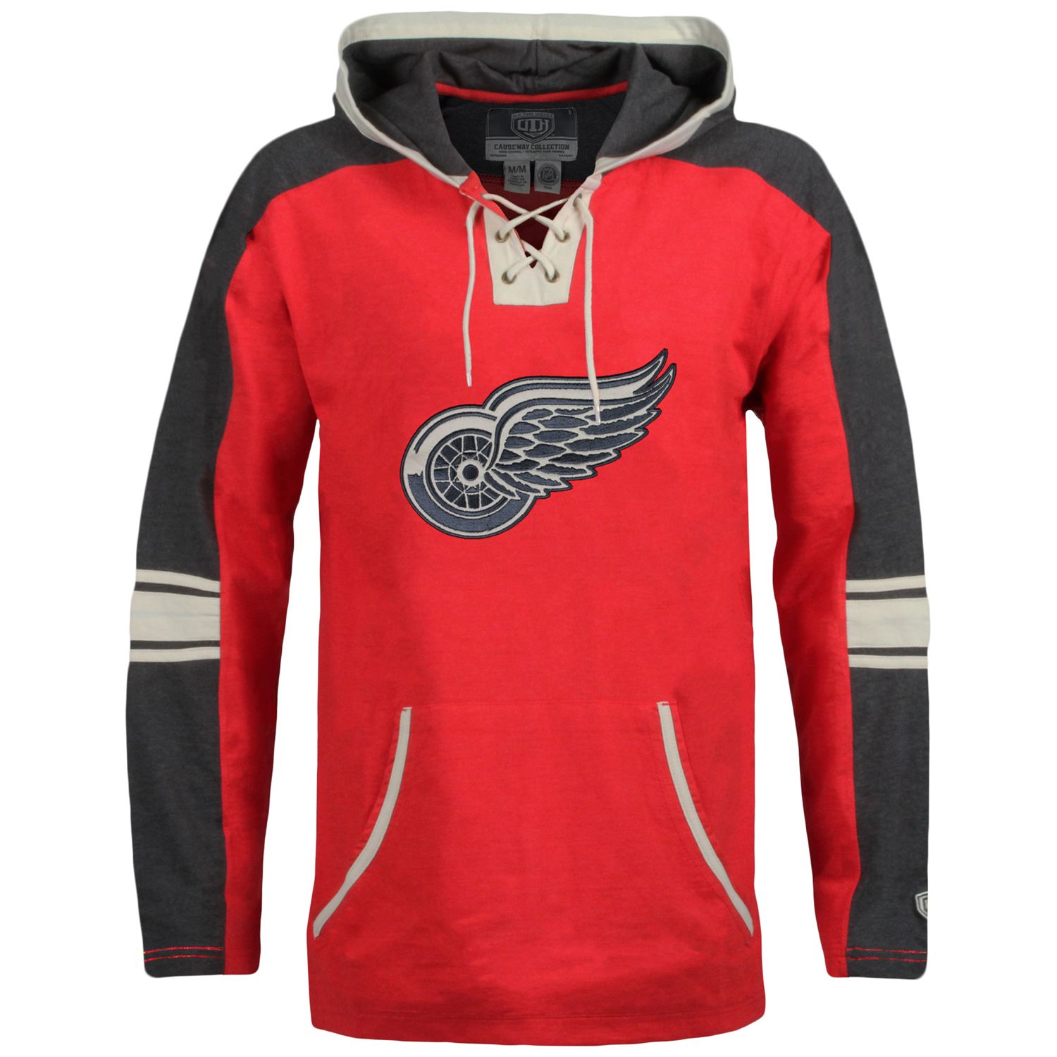 detroit red wings lace up hoodie