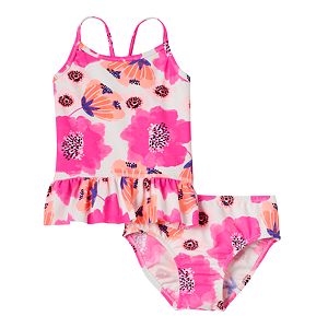 Baby Girl OshKosh B'gosh® Pink Floral Tankini Top & Bottoms Swimsuit Set