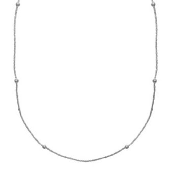 PRIMROSE Sterling Silver Beaded Sparkle Chain Necklace