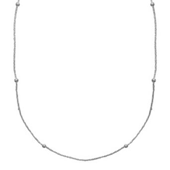 PRIMROSE Sterling Silver Beaded Sparkle Chain Necklace