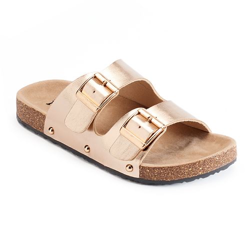 Mudd Women's Double Buckle Slide Sandals