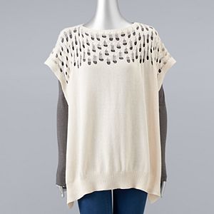 Simply Vera Vera Wang Lace Knit Stitch Poncho