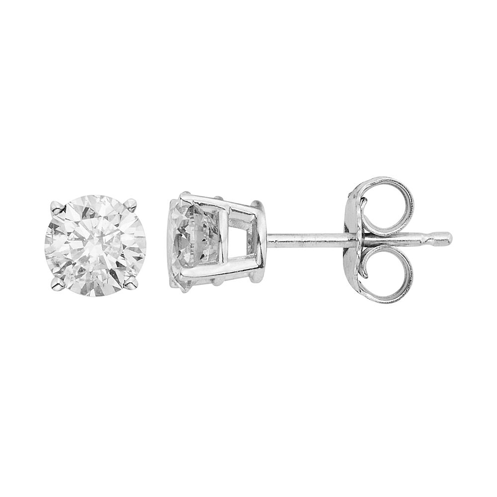 14k White Gold 1 Carat T W Diamond Stud Earrings