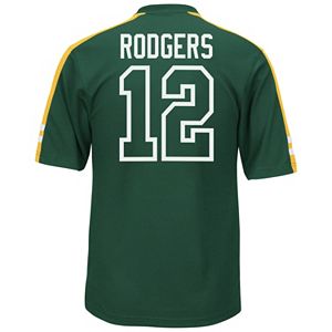 Men's Majestic Green Bay Packers Aaron Rodgers Hashmark Player Top