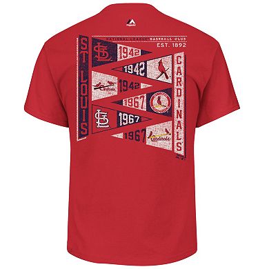 Men's Majestic St. Louis Cardinals Wave The Pennant Tee