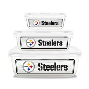 Pittsburgh Steelers 3-Piece Glass Food Container Set