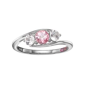 Diamond Splendor Sue Topaz 3-Stone Bypass Ring