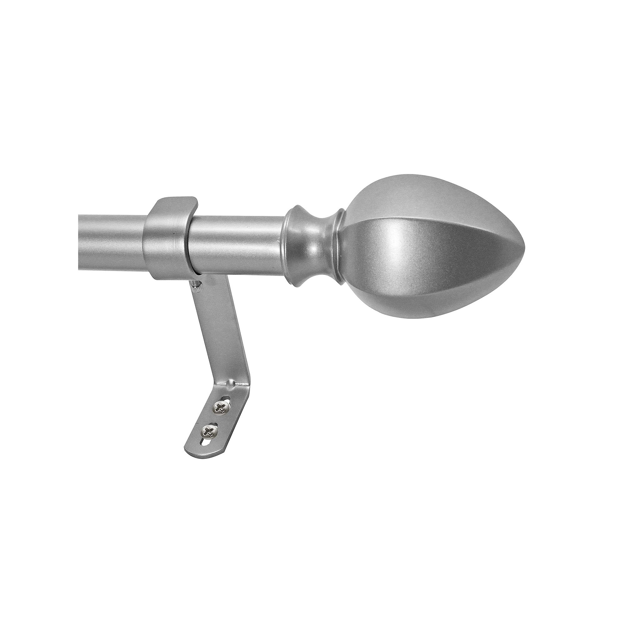 Decopolitan Facets Curtain Rod Set, Silver
