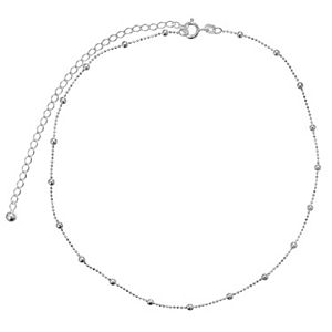 PRIMROSE Sterling Silver Beaded Choker Necklace