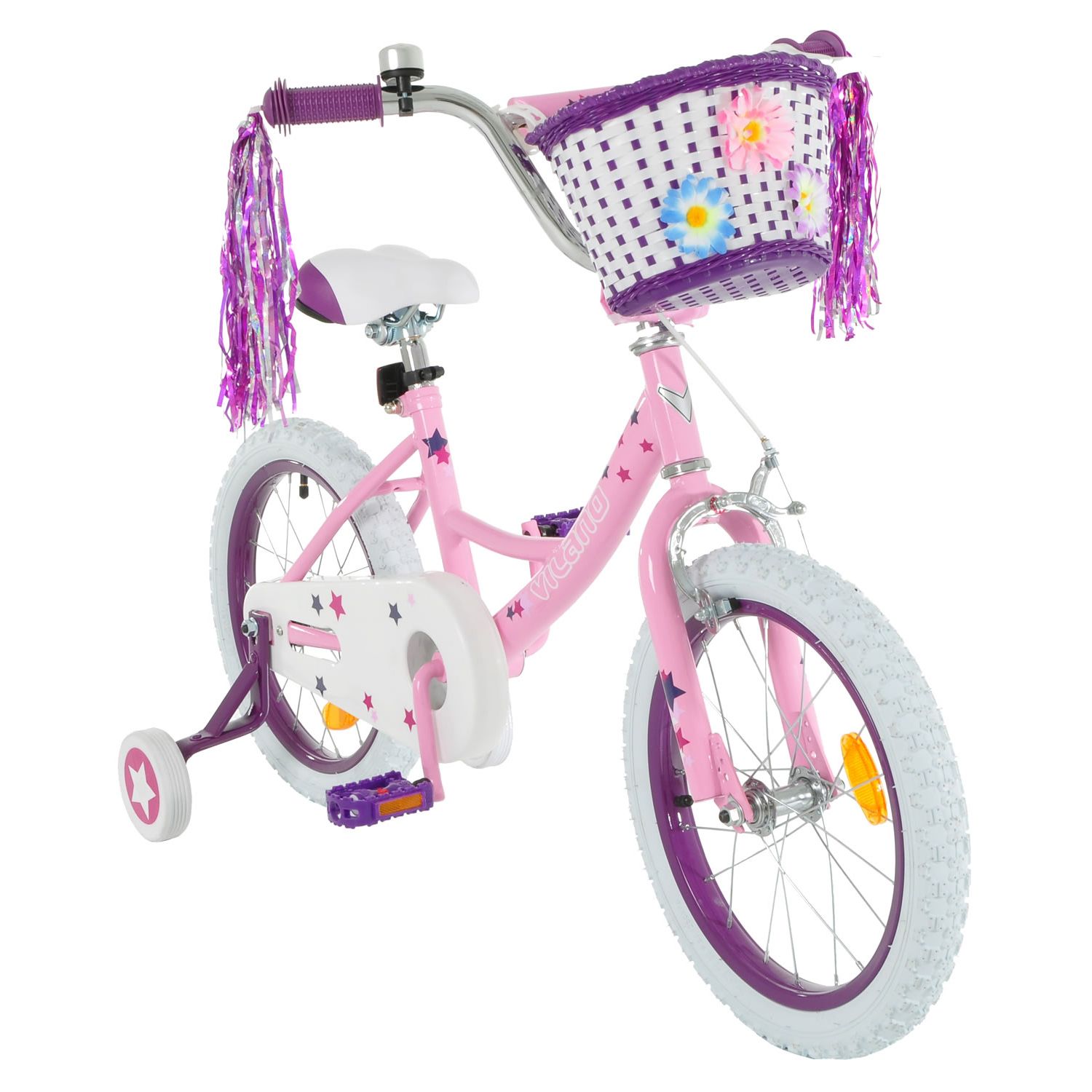 girls pink bike with basket