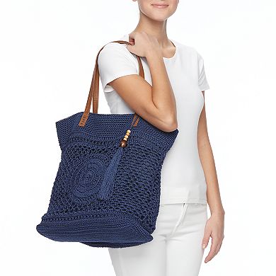 Sonoma Goods For Life® Crochet Beaded Tassel Tote
