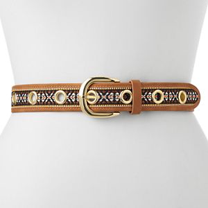 Women's Apt. 9® Embroidered Grommet Belt