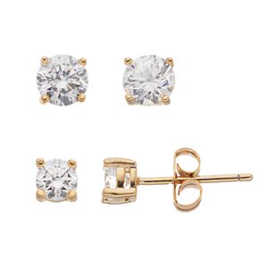Illuminaire Cubic Zirconia Stud Earring Set