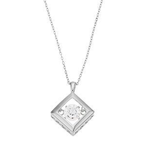 Illuminaire Cubic Zirconia Square Pendant Necklace