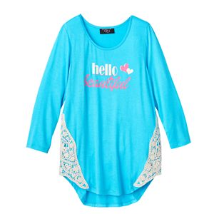 Girls 7-16 It's Our Time Crochet Lace Insert Tee