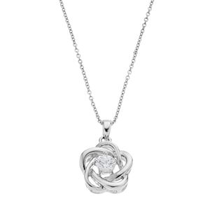 Illuminaire Cubic Zirconia Love Knot Pendant Necklace