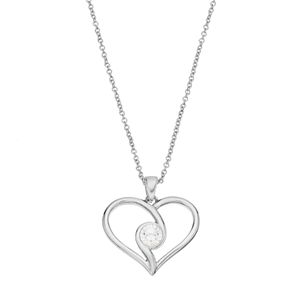 Illuminaire Cubic Zirconia Heart Pendant Necklace