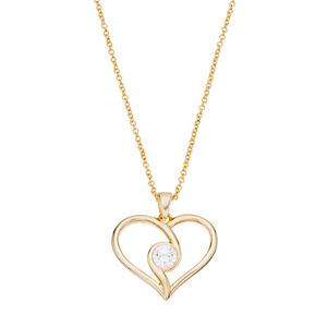 Illuminaire Cubic Zirconia Heart Pendant Necklace