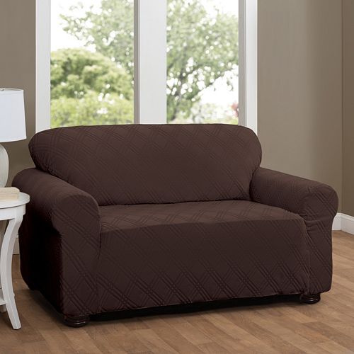 Jeffrey Home Stretch Sensations Double Diamond Loveseat Stretch Slipcover