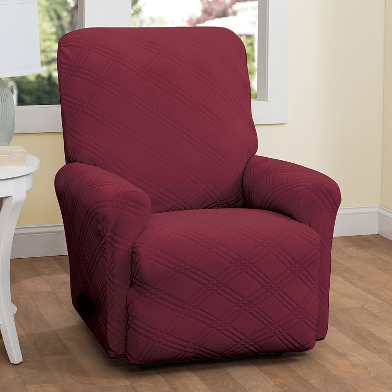 Stretch Sensations Stretch Double Diamond Recliner Slipcover, Red
