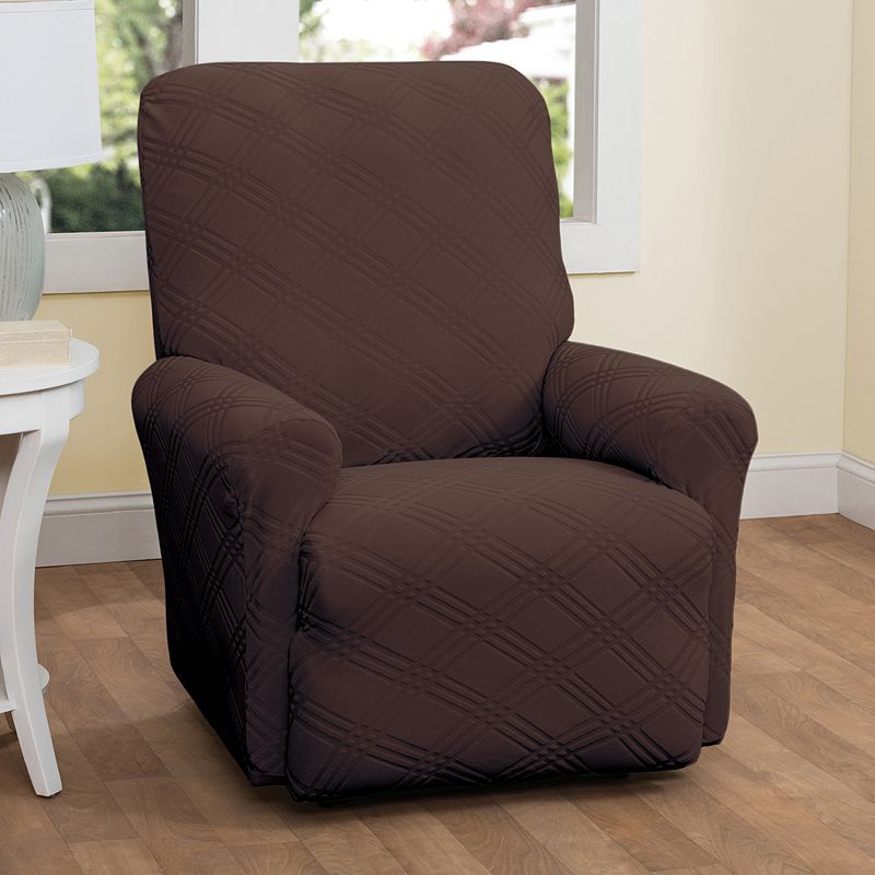Stretch Sensations Stretch Double Diamond Recliner Slipcover, Brown