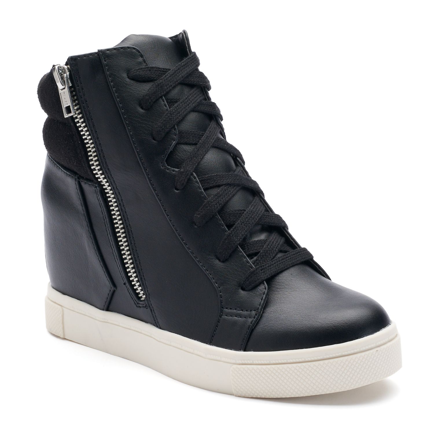 high top hidden wedge sneakers