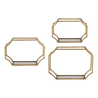 Lindee Geometric Metal Wall Shelf 3 pc Set